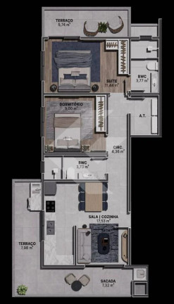 Imagem Apartamento com 2 Quartos à Venda, 84 m² em Meia Praia - Navegantes