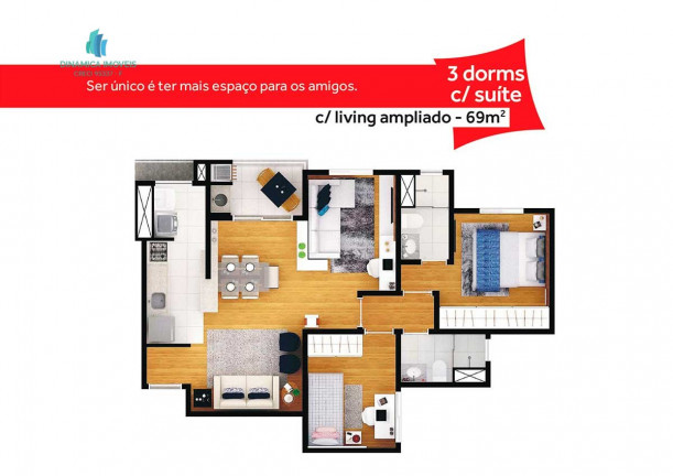 Imagem Apartamento com 3 Quartos à Venda, 69 m² em São Bernardo - Campinas Imagem Apartamento com 3 Quartos à Venda, 69 m² em São Bernardo - Campinas