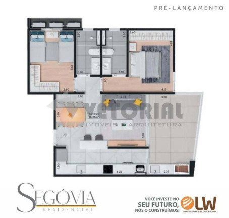 Imagem Apartamento com 2 Quartos à Venda, 72 m²