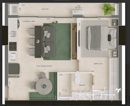 Imagem Flat com 1 Quarto à Venda, 48 m² em Setor Marista - Goiânia