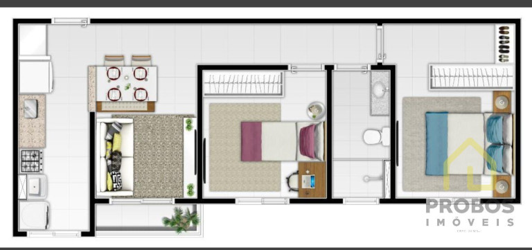 Imagem Imóvel com 2 Quartos à Venda, 51 m² em Jardim Casablanca - Indaiatuba
