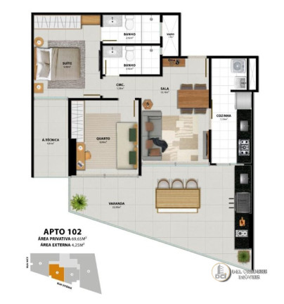 Imagem Apartamento com 3 Quartos à Venda, 69 m² Imagem Apartamento com 3 Quartos à Venda, 69 m²