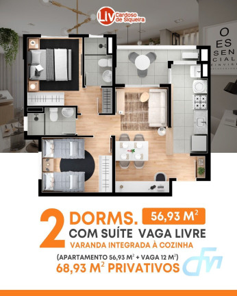 Imagem Apartamento com 2 Quartos à Venda, 57 m² em Centro - Mogi Das Cruzes
