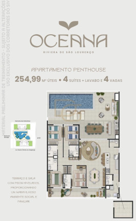 Cobertura com 4 Quartos à Venda, 254 m² em Riviera - Bertioga