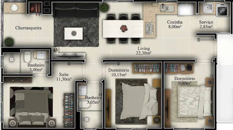 Imagem Apartamento com 3 Quartos à Venda, 79 m² em Balneário Perequê - Porto Belo Imagem Apartamento com 3 Quartos à Venda, 79 m² em Balneário Perequê - Porto Belo