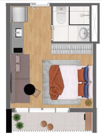 Imagem Apartamento com 1 Quarto à Venda, 22 m² em Santa Cecília - São Paulo