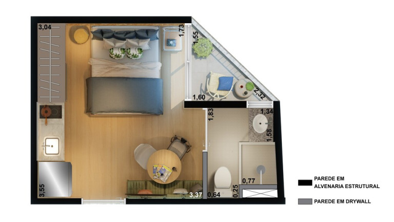 Imagem Apartamento com 1 Quarto à Venda, 39 m² em Santa Cecília - São Paulo