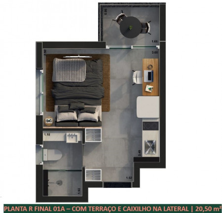 Imagem Studio com 1 Quarto à Venda, 20 m² em Vila Clementino - São Paulo