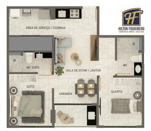 Imagem Apartamento com 1 Quarto à Venda, 38 m² em Monte Castelo - Cabedelo
