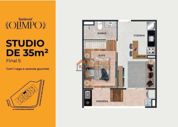 Imagem Studio com 1 Quarto à Venda, 34 m² em Macedo - Guarulhos