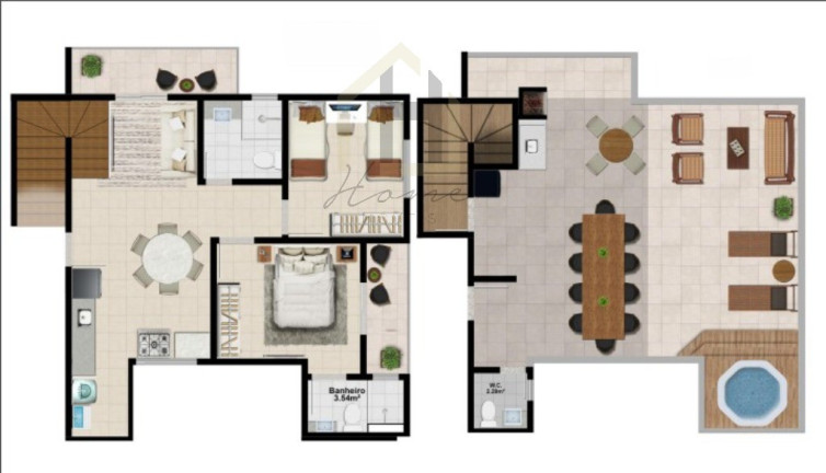 Imagem Cobertura com 2 Quartos à Venda, 121 m² em Vila Assunção - Santo André