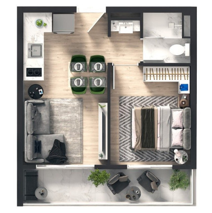Apartamento com 2 Quartos à Venda, 40 m² em Morumbi - São Paulo