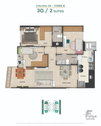 Imagem Imóvel com 3 Quartos à Venda, 76 m² em Itapuã - Vila Velha