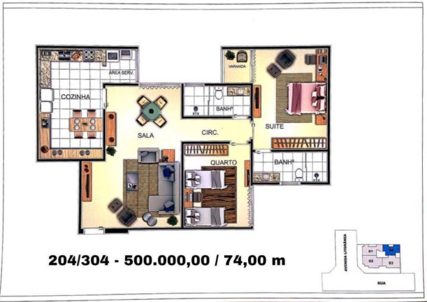 Imagem Apartamento com 2 Quartos à Venda, 82 m² em Centro - Araruama