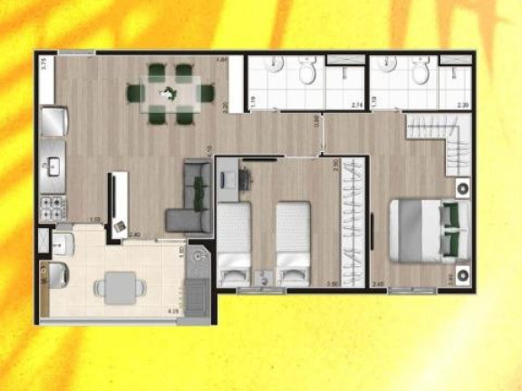 Apartamento com 2 Quartos à Venda, 50 m² em Centro - Mongaguá