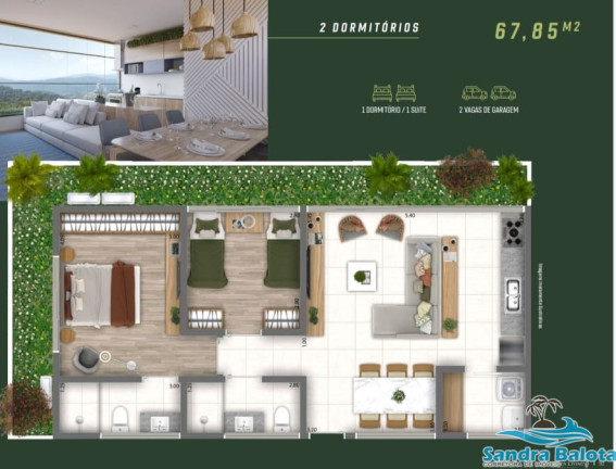 Imagem Apartamento com 2 Quartos à Venda, 67 m² em Jardim Carolina - Ubatuba