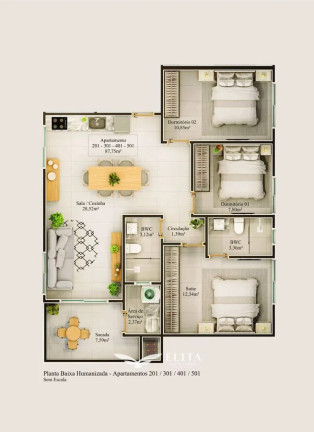 Imagem Apartamento com 1 Quarto à Venda, 82 m² em Centro - Barra Velha Imagem Apartamento com 1 Quarto à Venda, 82 m² em Centro - Barra Velha