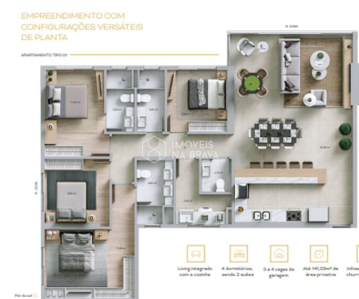Imagem Apartamento com 4 Quartos à Venda, 255 m² em Centro - Balneário Camboriú Imagem Apartamento com 4 Quartos à Venda, 255 m² em Centro - Balneário Camboriú