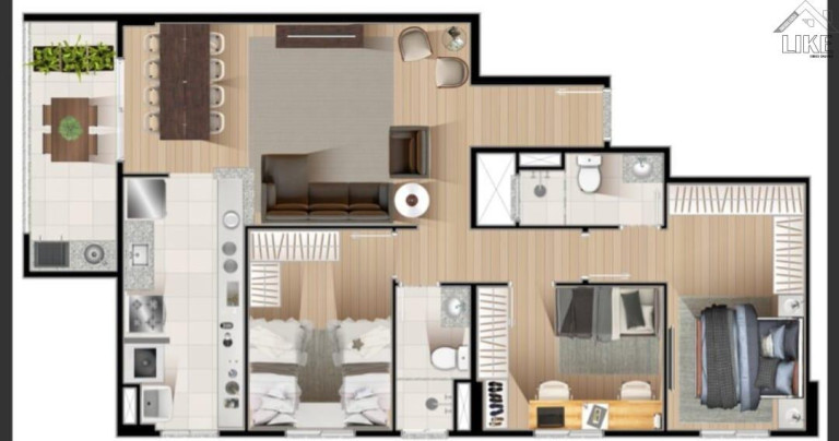 Imagem Imóvel com 3 Quartos à Venda, 84 m² em Loteamento Villa Branca - Jacareí
