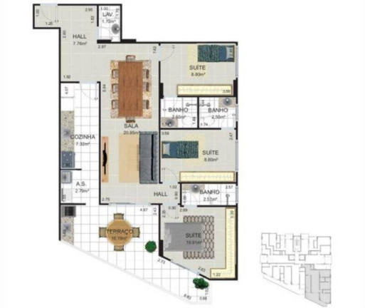 Imagem Apartamento com 3 Quartos à Venda, 104 m² em Flórida - Praia Grande