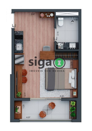 Imagem Apartamento com 1 Quarto à Venda, 35 m² em Brooklin - São Paulo Imagem Apartamento com 1 Quarto à Venda, 35 m² em Brooklin - São Paulo