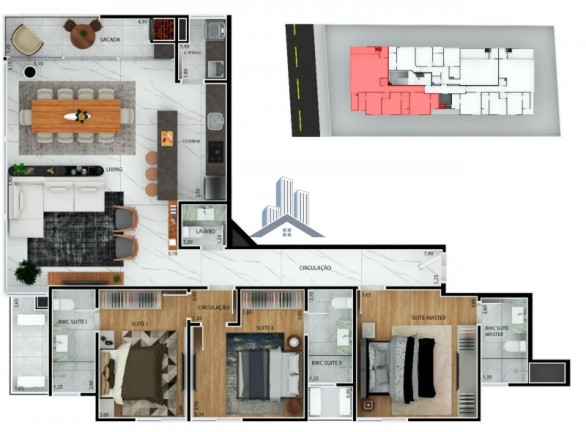 Imagem Apartamento com 3 Quartos à Venda, 113 m² em América - Joinville