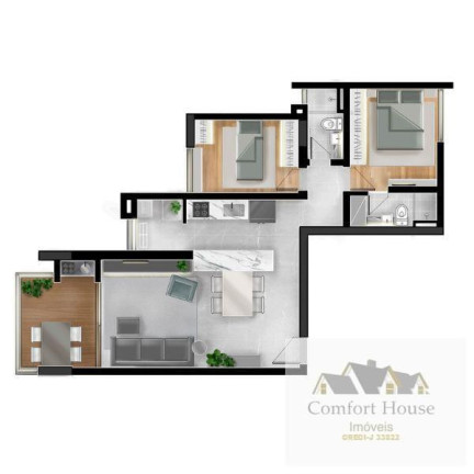 Imagem Imóvel com 2 Quartos à Venda, 57 m² em Jardim - Santo André Imagem Imóvel com 2 Quartos à Venda, 57 m² em Jardim - Santo André