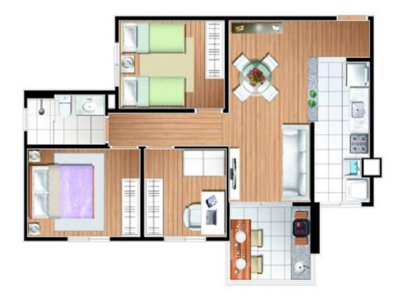 Imagem Imóvel com 2 Quartos à Venda, 53 m² em Vila Pires - Santo Andre