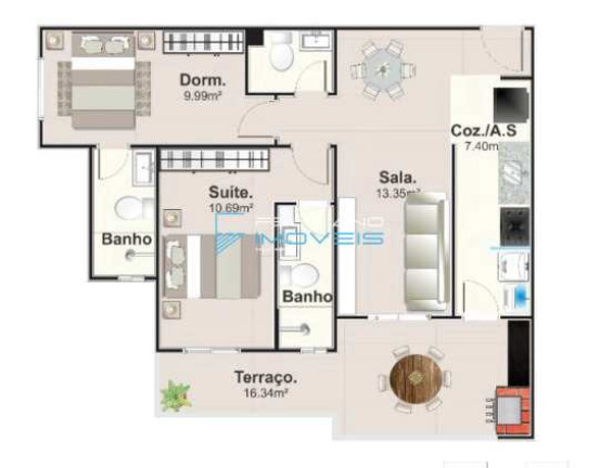 Imagem Apartamento com 1 Quarto à Venda, 49 m² em Aviação - Praia Grande