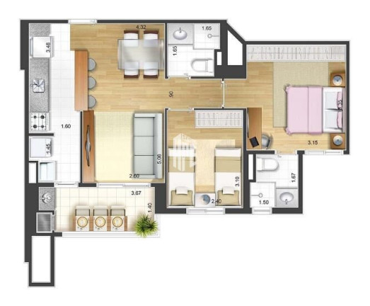 Imagem Apartamento com 2 Quartos à Venda, 59 m² em Campestre - Santo André