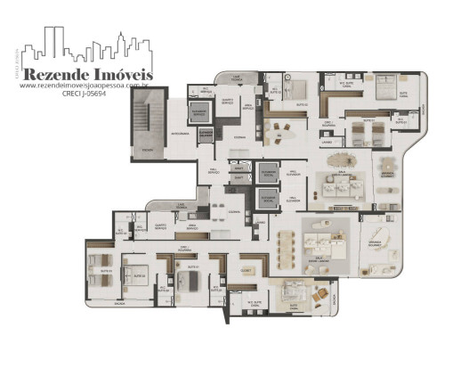 Imagem Apartamento com 4 Quartos à Venda, 215 m² em Altiplano Cabo Branco - João Pessoa