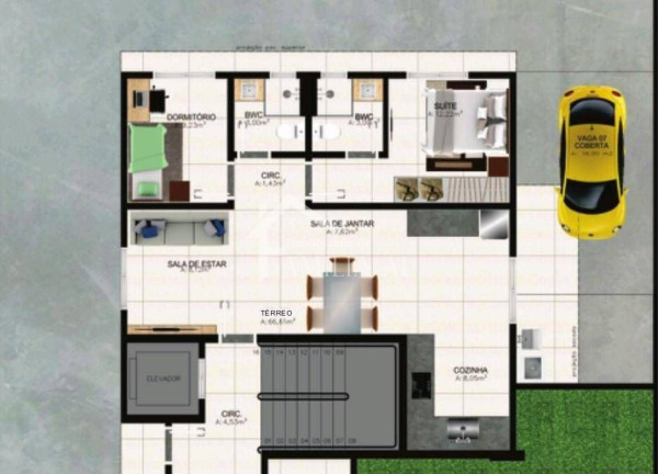 Apartamento com 2 Quartos à Venda, 70 m² em Iririú - Joinville