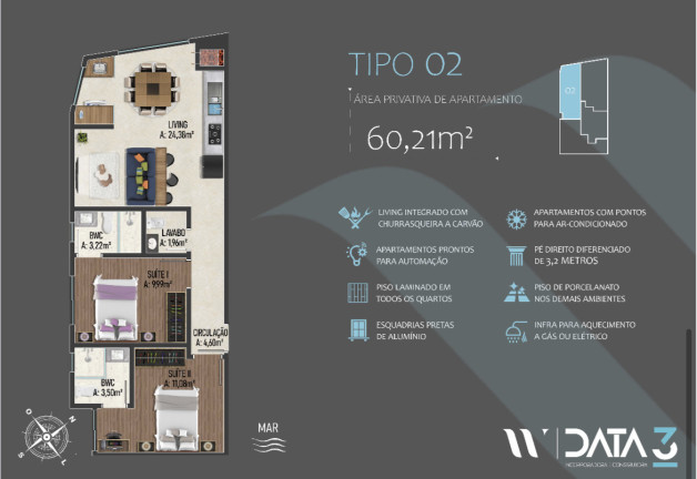 Imagem Apartamento à Venda, 57 m² em Alto Pequerê - Porto Belo Imagem Apartamento à Venda, 57 m² em Alto Pequerê - Porto Belo