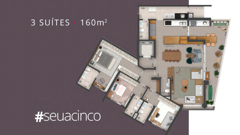 Imagem Apartamento com 3 Quartos à Venda, 160 m² em Parque Das árvores - Marília Imagem Apartamento com 3 Quartos à Venda, 160 m² em Parque Das árvores - Marília