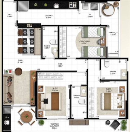 Imagem Apartamento com 3 Quartos à Venda, 101 m² em Ocian - Praia Grande