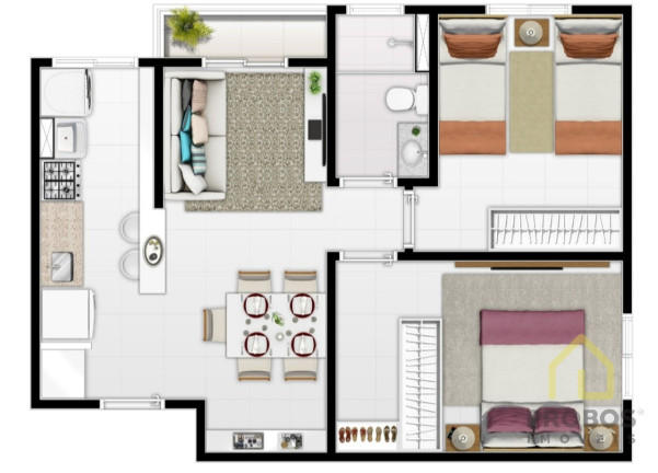 Imagem Imóvel com 2 Quartos à Venda, 56 m² em Jardim Casablanca - Indaiatuba