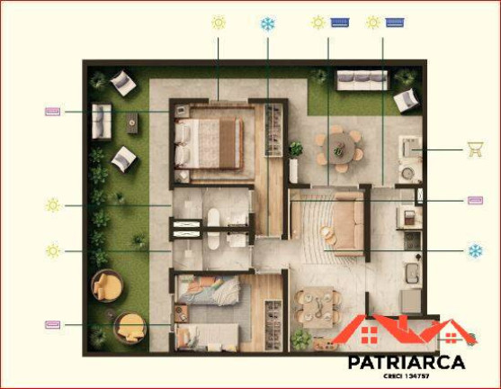 Imagem Apartamento com 2 Quartos à Venda, 51 m² em Novo Angulo - Hortolândia