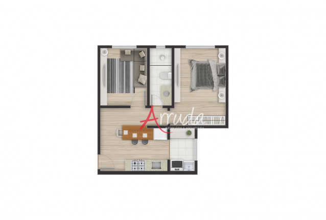 Imagem Apartamento com 1 Quarto à Venda, 46 m² em Pioneiros Catarinenses - Cascavel