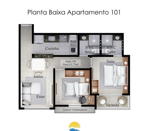 Imagem Apartamento com 2 Quartos à Venda, 53 m² em Altiplano - João Pessoa