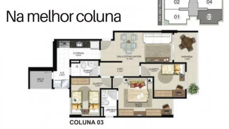 Apartamento com 3 Quartos à Venda, 86 m² em Itapuã - Vila Velha