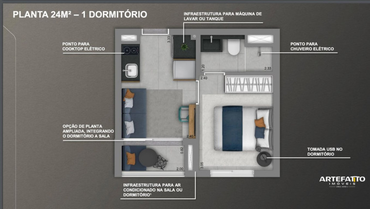 Imóvel com 1 Quarto à Venda, 37 m² em Liberdade - São Paulo