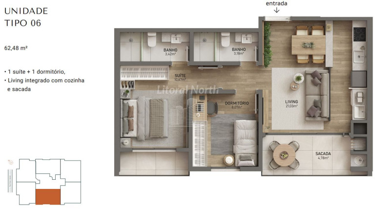 Imagem Apartamento com 2 Quartos à Venda, 76 m² em São Judas - Itajaí Imagem Apartamento com 2 Quartos à Venda, 76 m² em São Judas - Itajaí