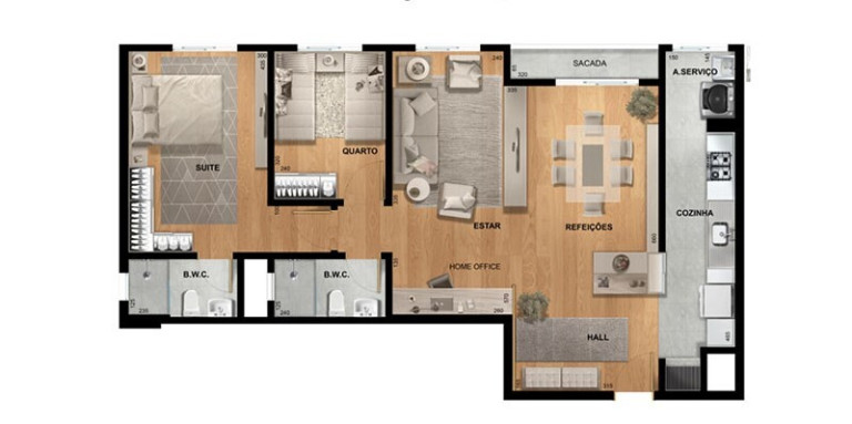 Imagem Apartamento com 3 Quartos à Venda, 88 m² em Pinheirinho - Curitiba Imagem Apartamento com 3 Quartos à Venda, 88 m² em Pinheirinho - Curitiba