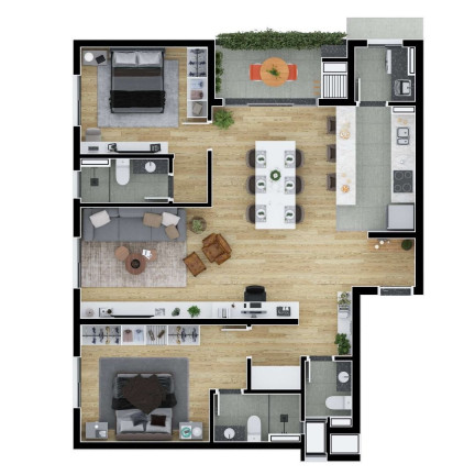 Imagem Apartamento com 3 Quartos à Venda, 85 m² em Boa Vista - Curitiba