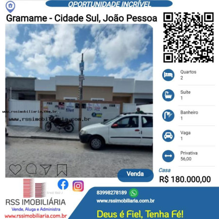 Casa com 2 Quartos à Venda, 56 m² em Gramame - João Pessoa