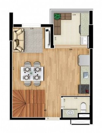 Imagem Loft com 1 Quarto à Venda, 37 m² em Jardim Do Mar - São Bernardo Do Campo