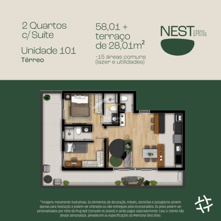 Imagem Apartamento com 2 Quartos à Venda, 30 m² em Bacacheri - Curitiba Imagem Apartamento com 2 Quartos à Venda, 30 m² em Bacacheri - Curitiba