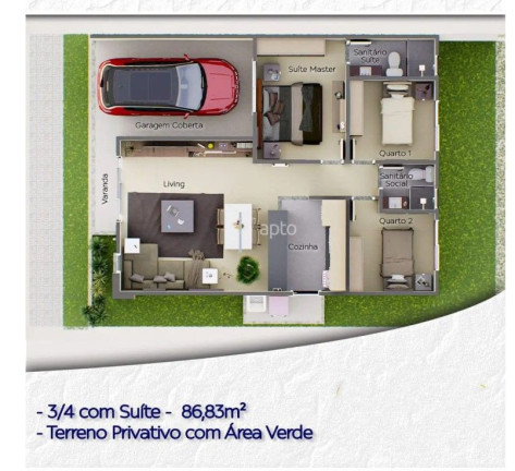 Imagem Casa com 3 Quartos à Venda, 86 m² em Estrada Do Coco - Camaçari
