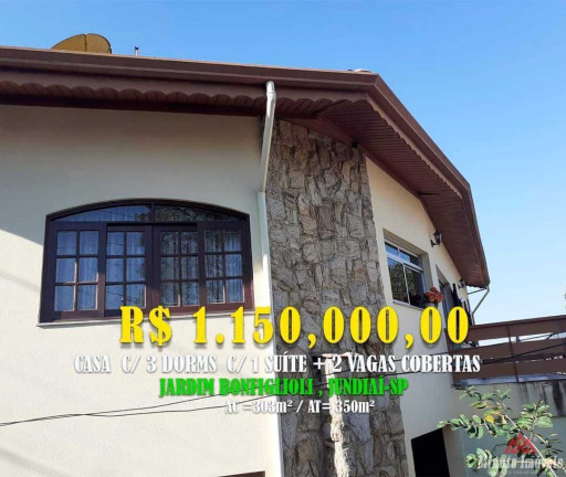 Casa com 3 Quartos à Venda, 159 m² em Jardim Messina - Jundiaí