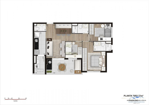 Imagem Apartamento com 3 Quartos à Venda, 77 m² em Brooklin - São Paulo
